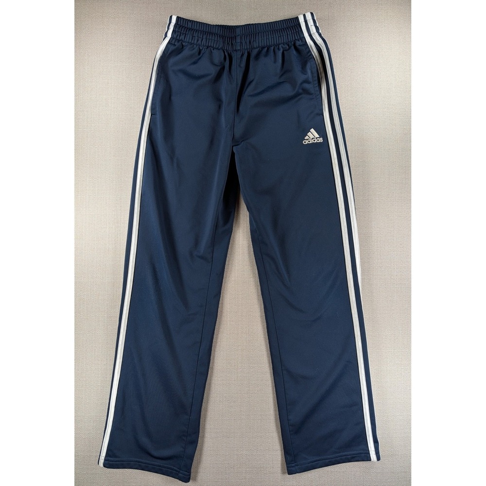 Adidas Kids Navy Blue 3-Stripe Track‎ Pants Joggers Size Medium 10-12 AK5415